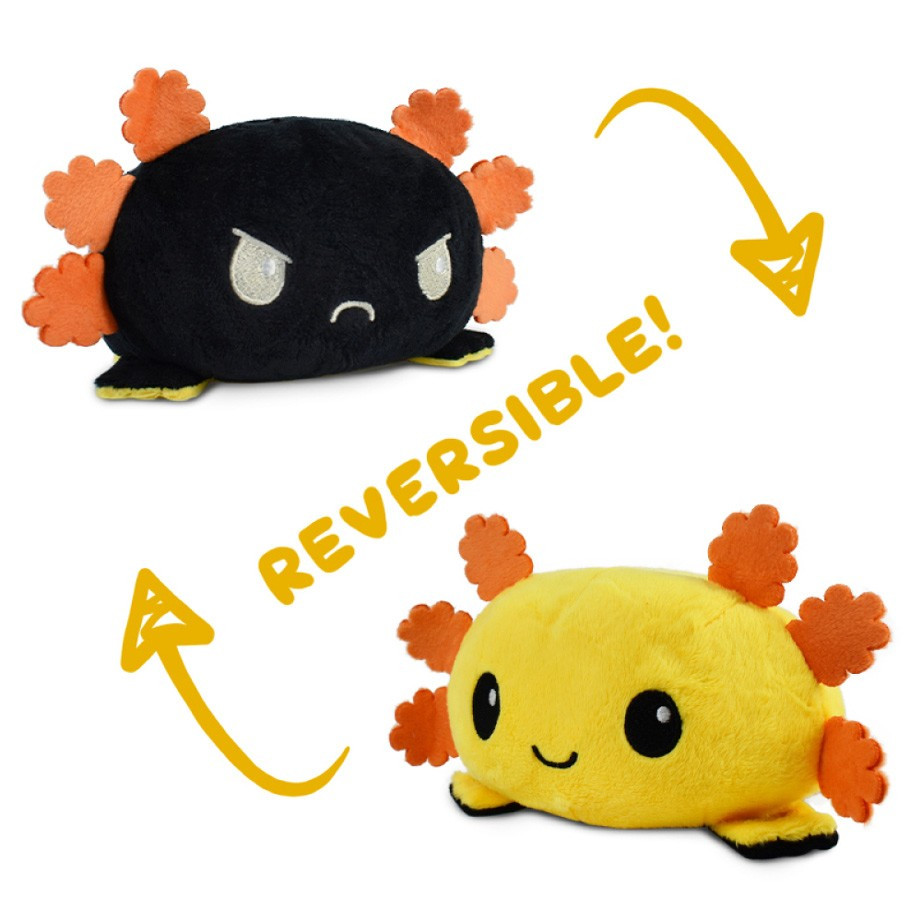 Stuffed Toys: Reversible Axolotl Plush: Yellow & Black